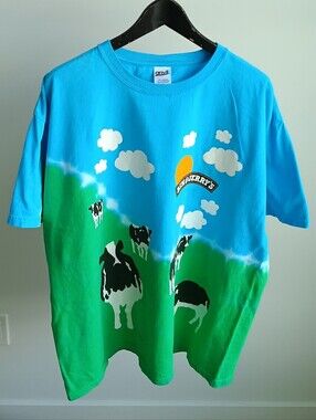 Vintage Ben & Jerry's Euphoria Shirt XL AOP Tie Dye Cow Ice Cream Anvil Y2K